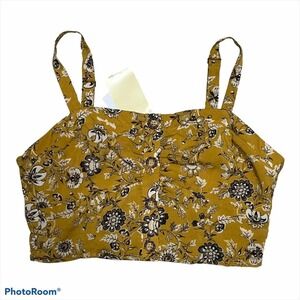 La Mamba Live to be Spoiled Floral Crop Tank Top NWT L